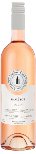 Bottle shot of Avondale Sky's Small Lot Muscat Wine. A crisp clean and dry version of the classic